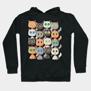 Cute & Creepy Kawaii Cats Funny Sarcastic Anime Cat Lovers Hoodie